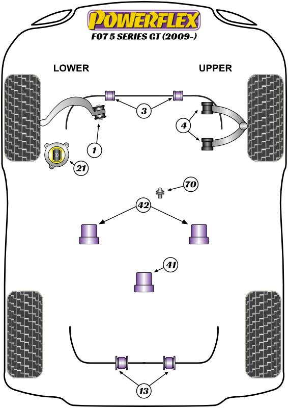 Achterdiff voorste montagebus 5 Series, 6 Series, 7 Series, Dawn RR6, Ghost RR4, Wraith RR5, black