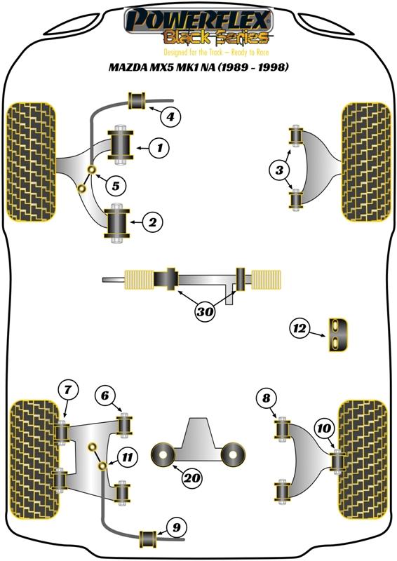 Front Lower Wishbone Front Bush MX-5, Miata, Eunos, heritage