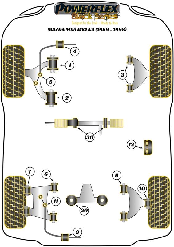 Front Anti Roll Bar Mounting Bush 20mm MX-5, Miata, Eunos, road