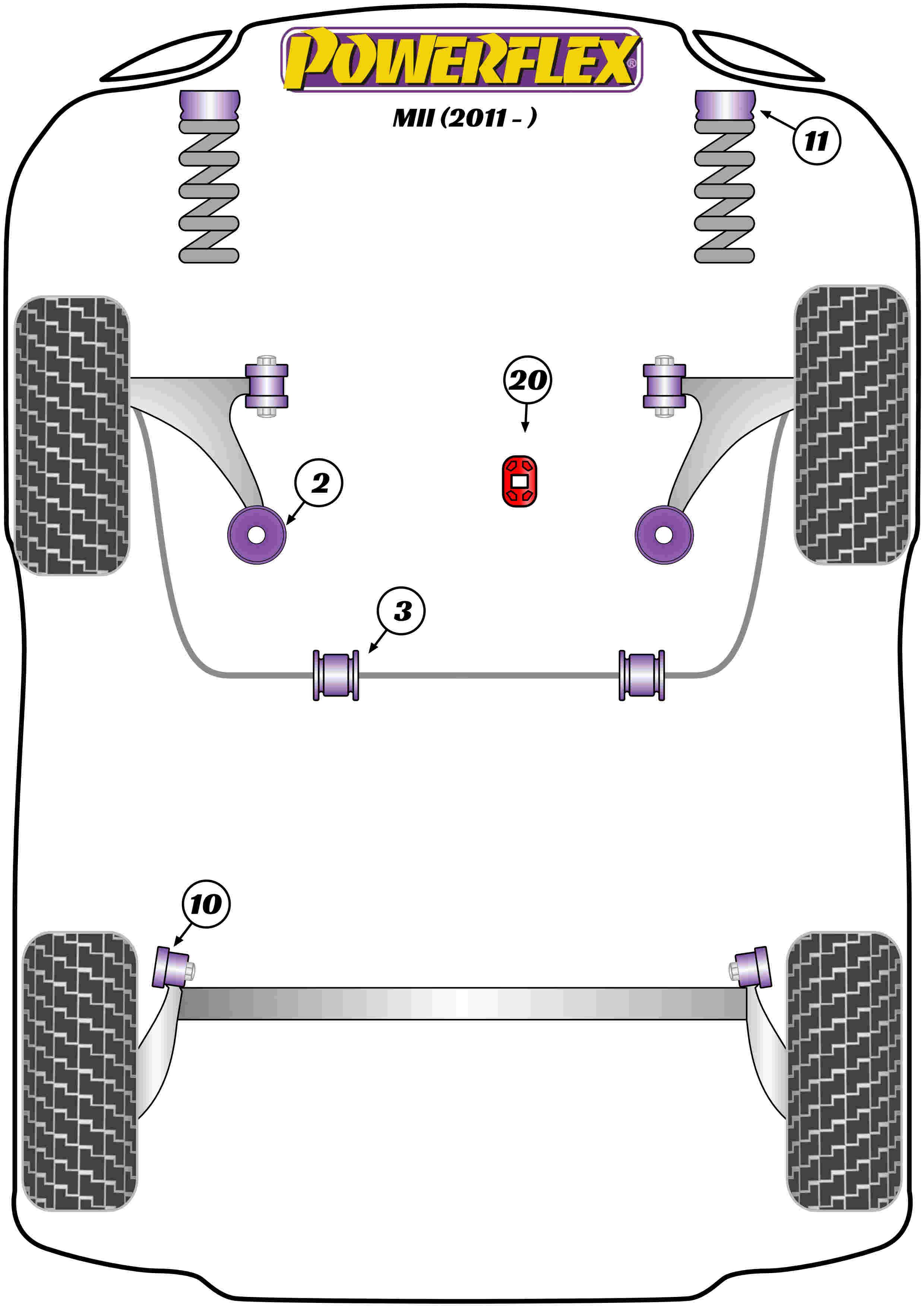 Rear Beam Mounting Bush Mii, Citigo, Up! inc. GTI, road