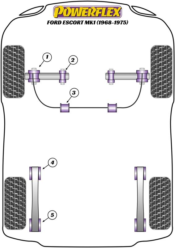Leaf Spring Mount Rear Escort Models, black