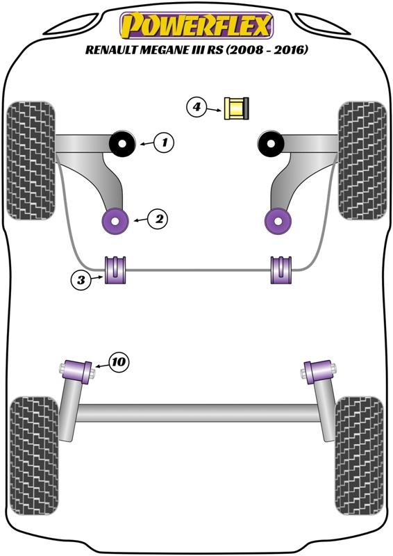 Front Arm Front Bush Camber Adjustable Megane Models, black