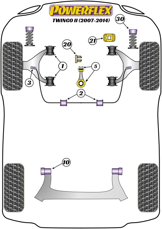 Lower Engine Mount Insert Twingo, Wind, road