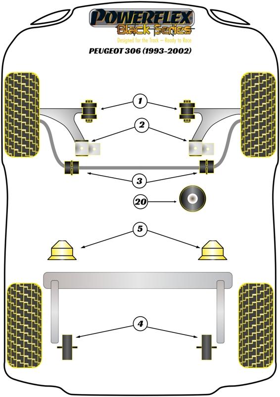 Rear Beam Mount Tensioning Kit 306, black