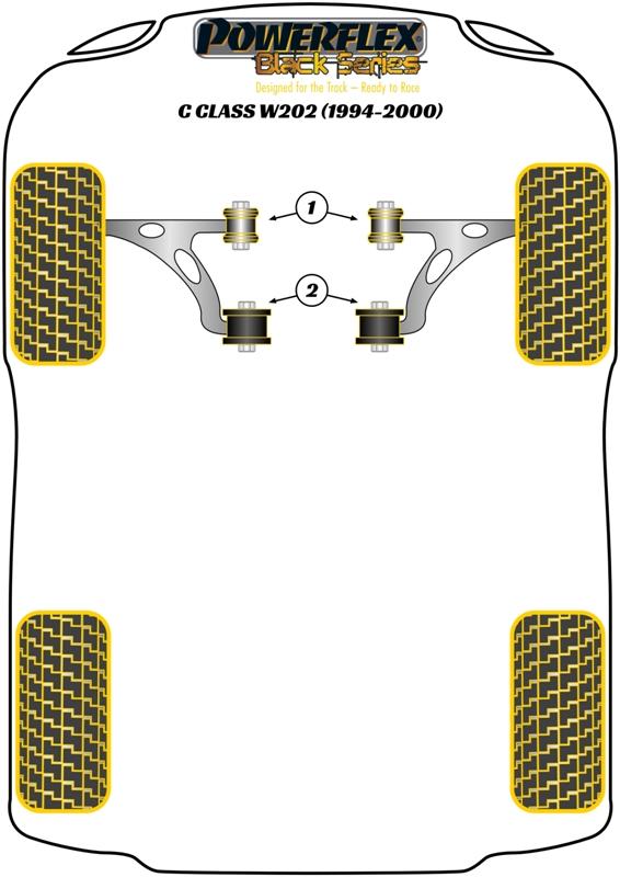 Front Track Control Arm Rear Bush C-CLASS, CLK, SLK, black