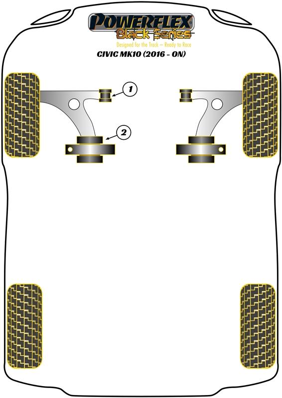 Front Arm Rear Bush Civic Models, black