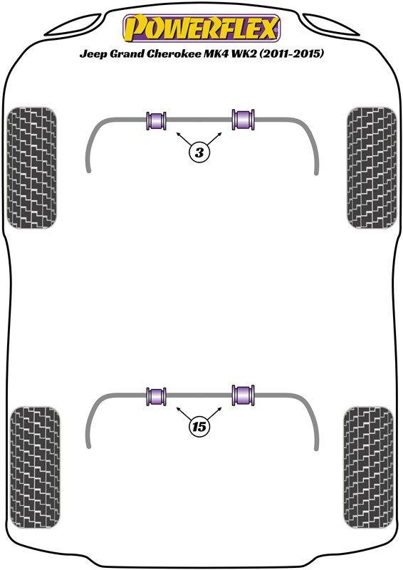 Front Anti Roll Bar Bush 38mm Grand Cherokee Mk4 WK2, road