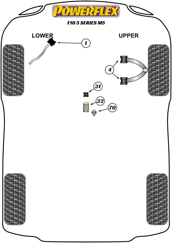 Voorste radiusarm tot chassisbus caster verstelbaar 5 Series, 6 Series, straat