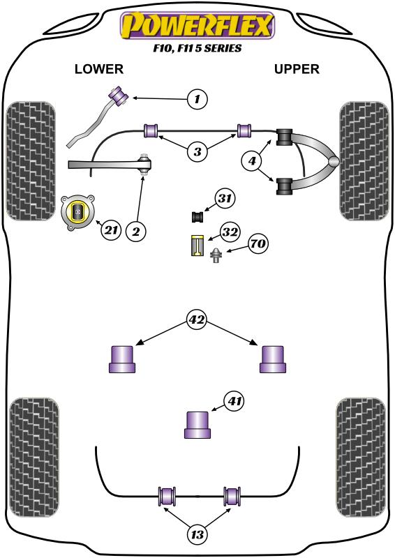 Rear Anti-Roll Bar Bush 13mm 5 Series, road