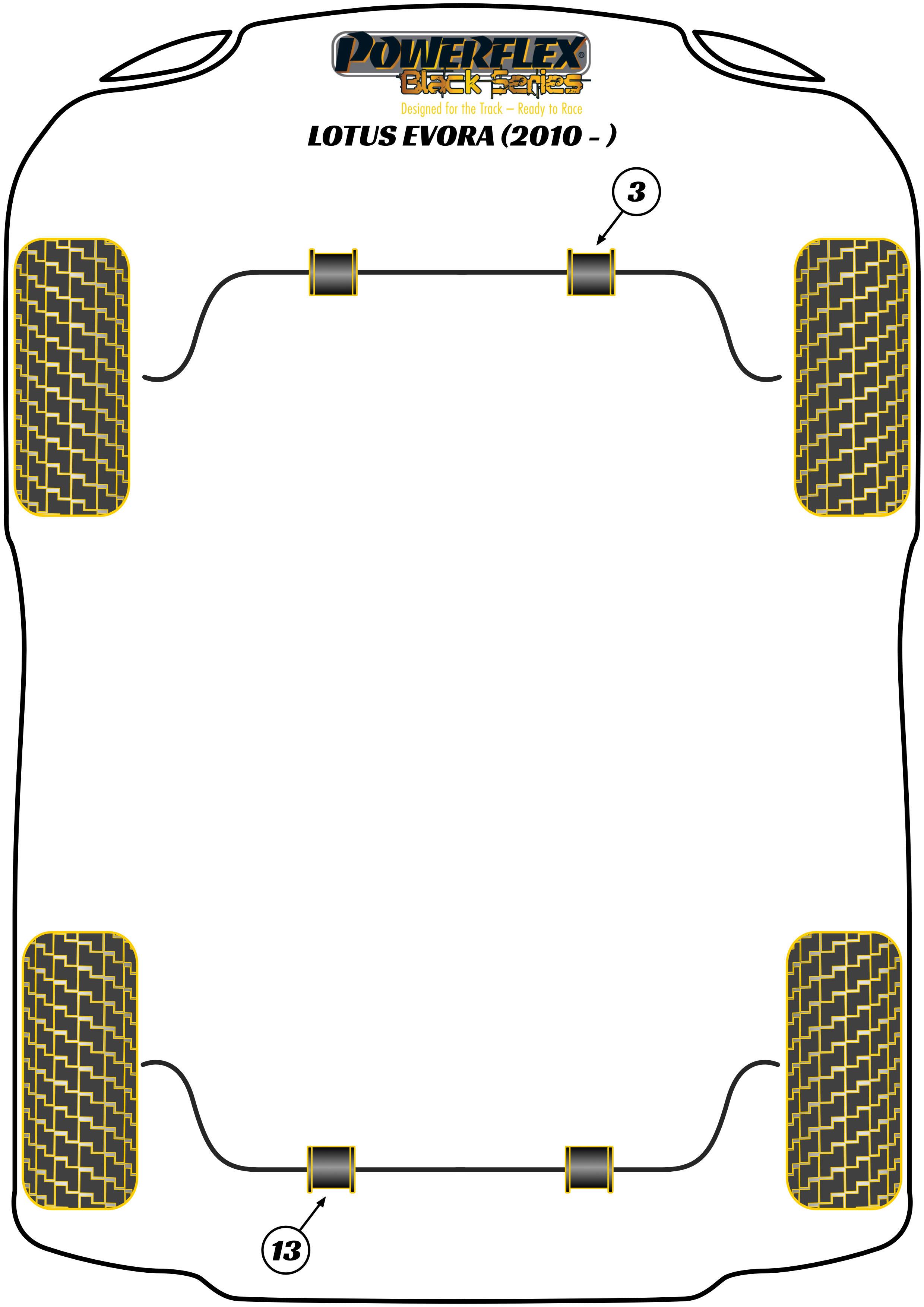 Voorste stabilisatorstangbus 23 mm Evora, black