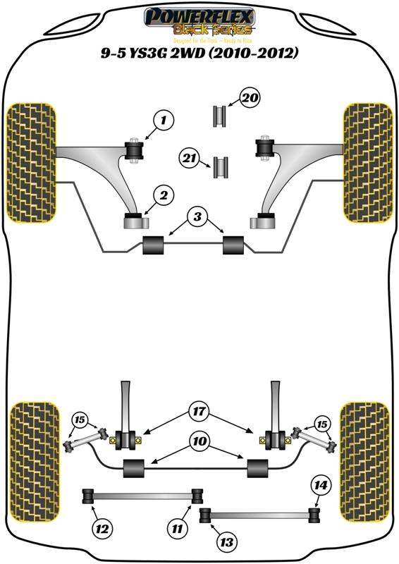 Montage-inzetstuk voor motor achteraan 9-5 YS3G 2WD, Insignia Models, straat