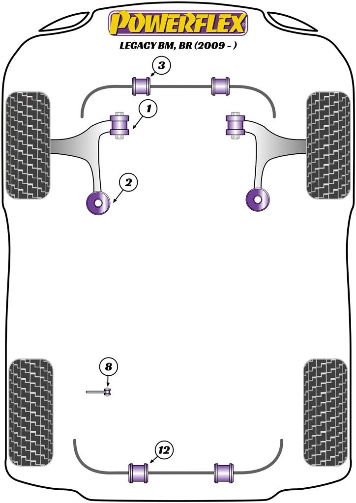 Voorste stabilisatorstangbus Legacy, Outback, black