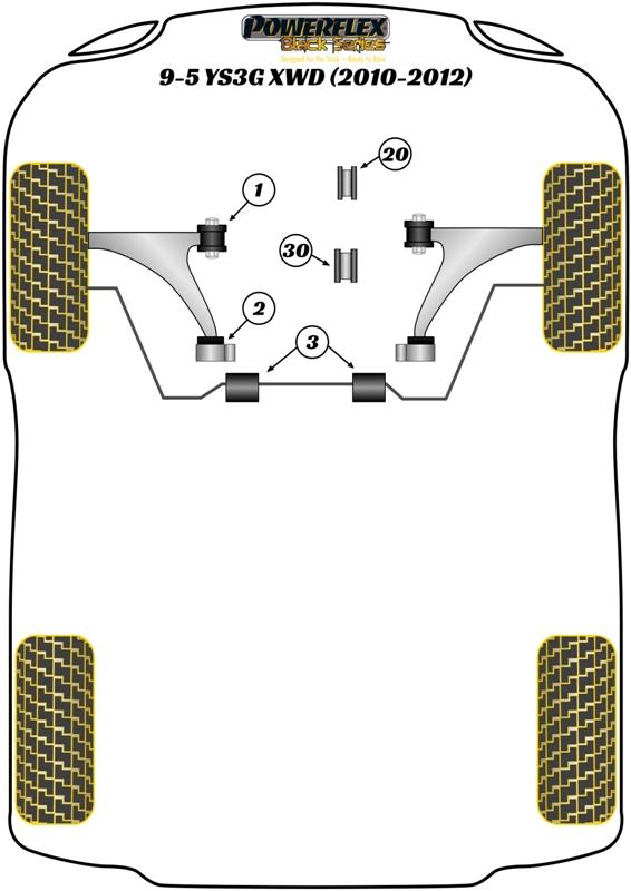 Inzetstuk achterste bus motorsteun 9-5 YS3G XWD, Insignia Models, straat