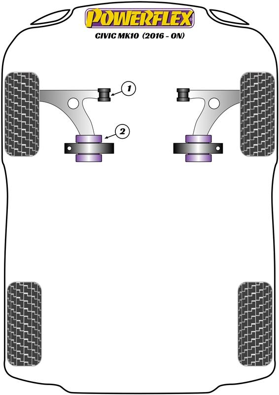 Front Arm Front Bush Civic Models, black