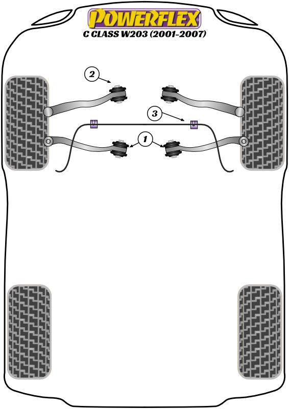 Voorste stabilisatorstang binnenbus 23 mm C-CLASS, CLK, black