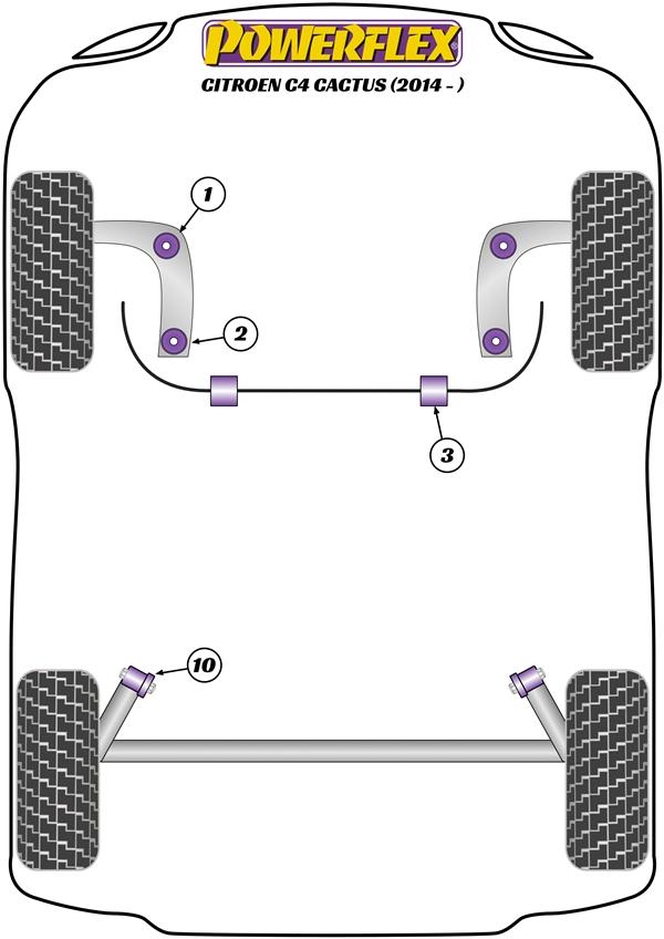 Voorste stabilisatorstangbus 20 mm C4 Models, DS3, 207, 208, straat