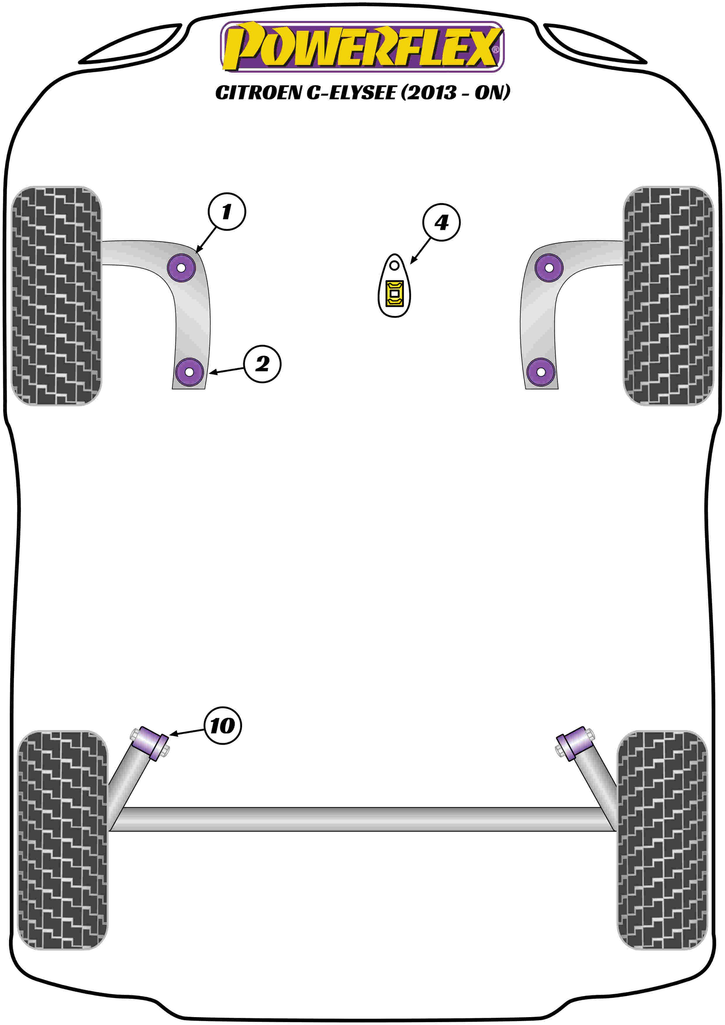 Lower Engine Mount Insert C-Elysee, C2 (2003-2009), C3 Models, DS3, 1007, 2008, 207, 208, 301, road