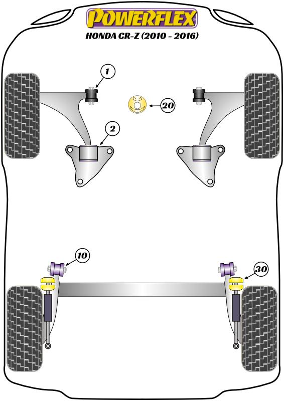 Rear Shock Absorber Top Mounting Bush CR-Z, Insight ZE2, Insight ZE3, Jazz / Fit Models, road