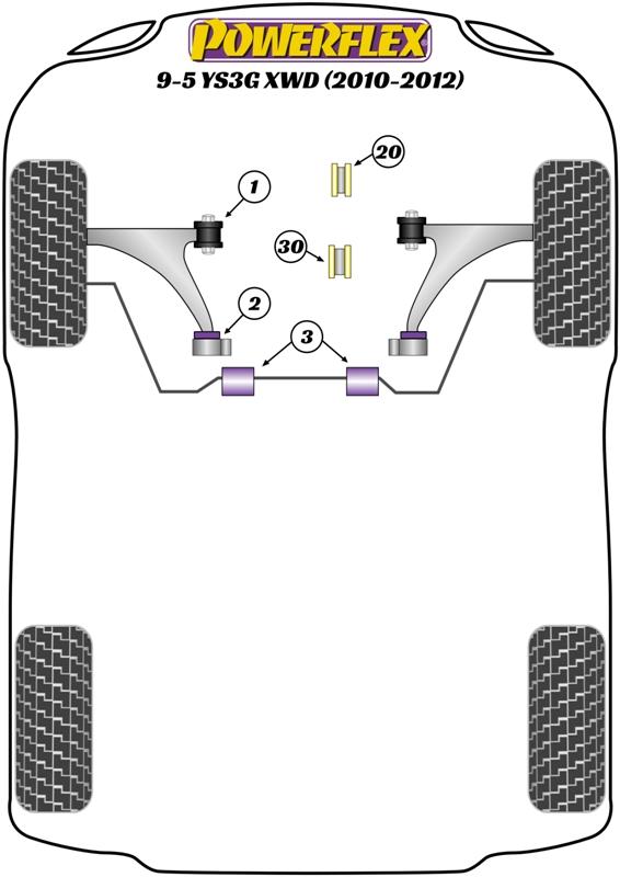 Inzetstuk achterste bus motorsteun 9-5 YS3G XWD, Insignia Models, straat