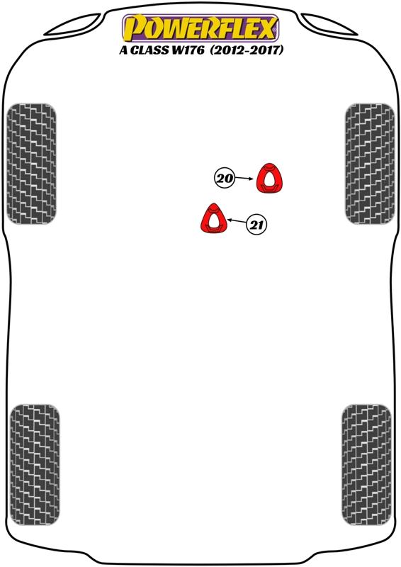 Upper Engine Mount Insert A Class W176 inc. A45 AMG, CLA Class W117 & W156, GLA Class inc A45 AMG W156, black