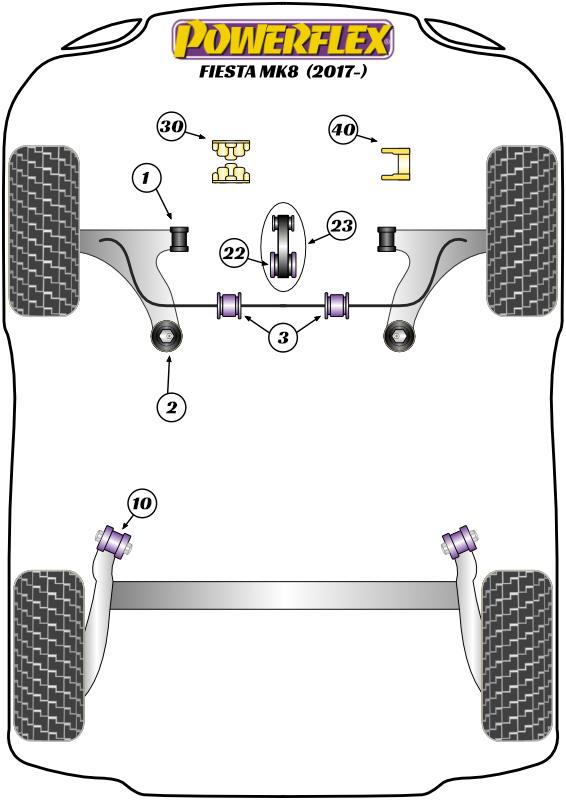 Upper Gearbox Mount Insert Fiesta Models, black