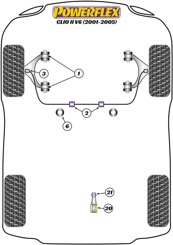 Lower Engine Mount Large Bush Clio Models, black