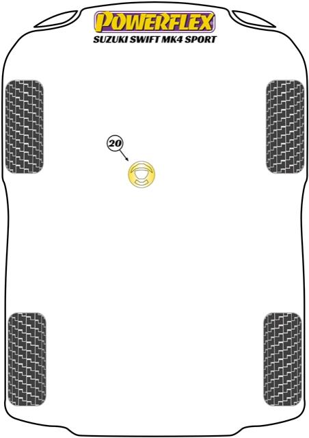 Lower Engine Mount Insert Swift Sport MK4, road