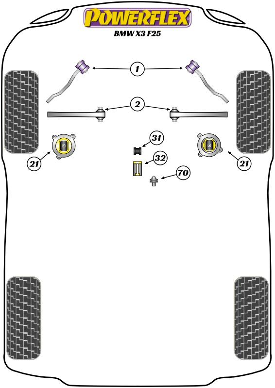 Front Radius Arm To Chassis Bush X Series, road