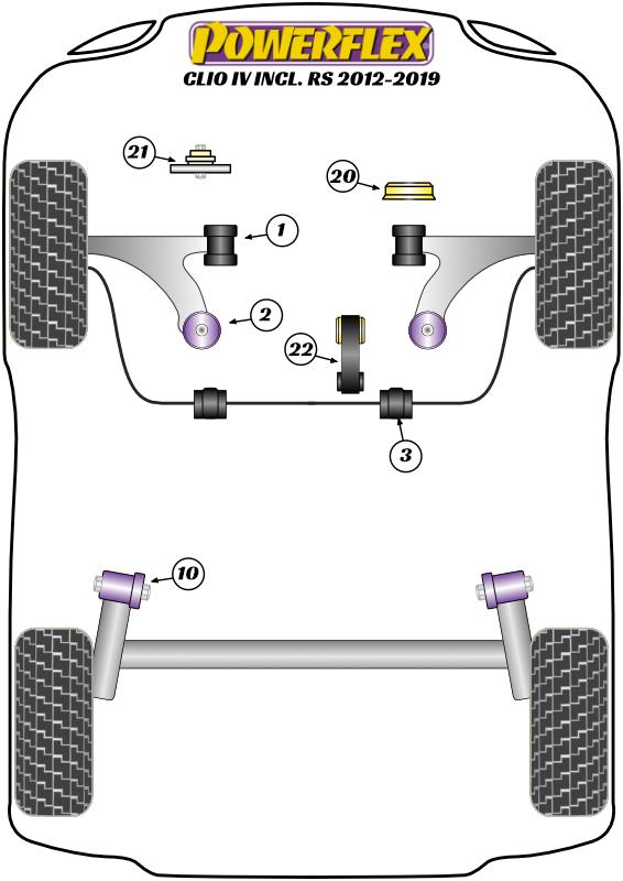 Upper Engine Mount Insert Clio Models, black