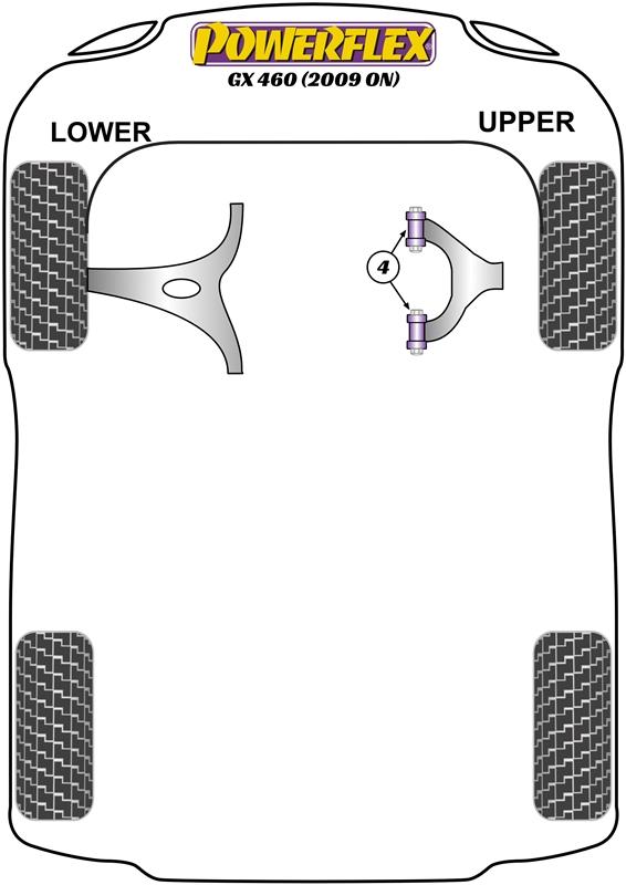 Front Upper Control Arm Bush GX 460 (2009 on), GX 470 (2002 - 2009), 4Runner Mk4 (2002 - 2009), 4Runner Mk5 (2009 - ), FJ Cruiser, Fortuner Mk1, Fortuner Mk2, Hilux Models, Innova Mk2, Land Cruiser Prado J120, Land Cruiser Prado J150, Tacoma Mk2, road