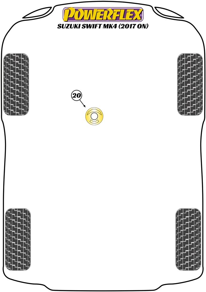 Onderste inzetstuk voor motorsteun Swift MK4 A2L Excl. Sport, straat