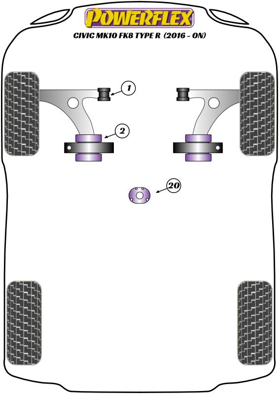 Lower Torque Mount Insert Civic Models, black