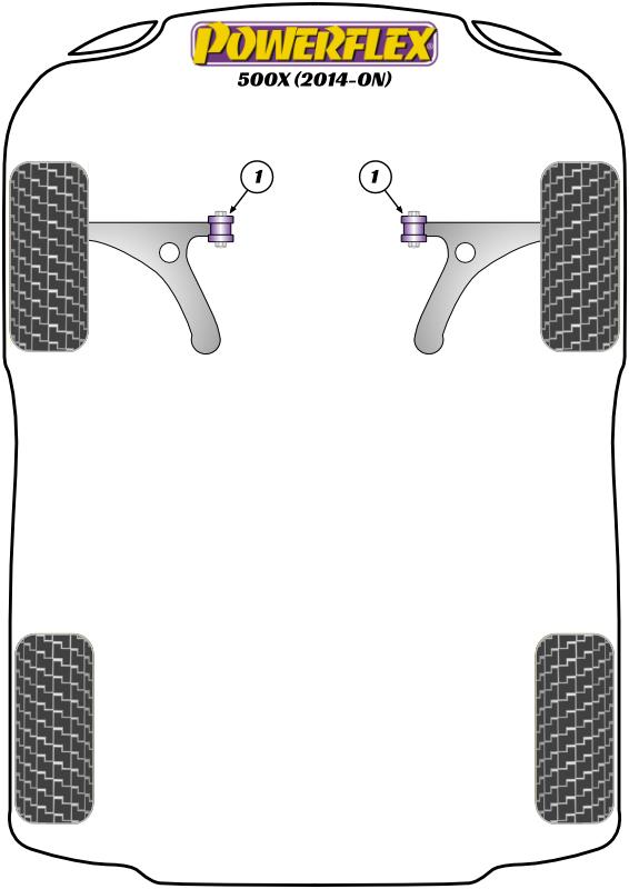 Front Wishbone Front Bush 14mm 500X, Bravo, Stilo, Renegade, Delta Gen 3, road