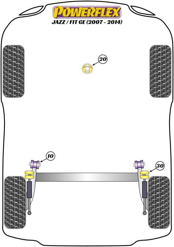 Rear Beam Mounting Bush Jazz / Fit Models, black