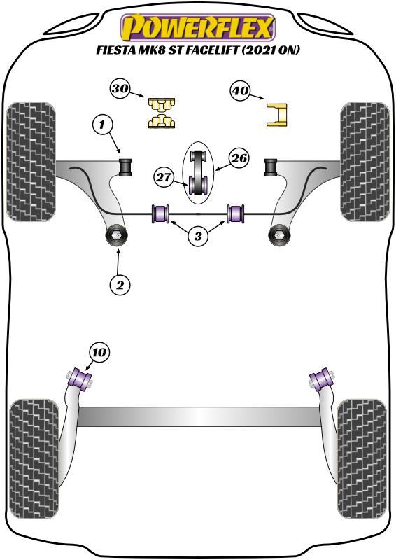 Lower Torque Mount Large Bush Insert Fiesta Models, Puma, road