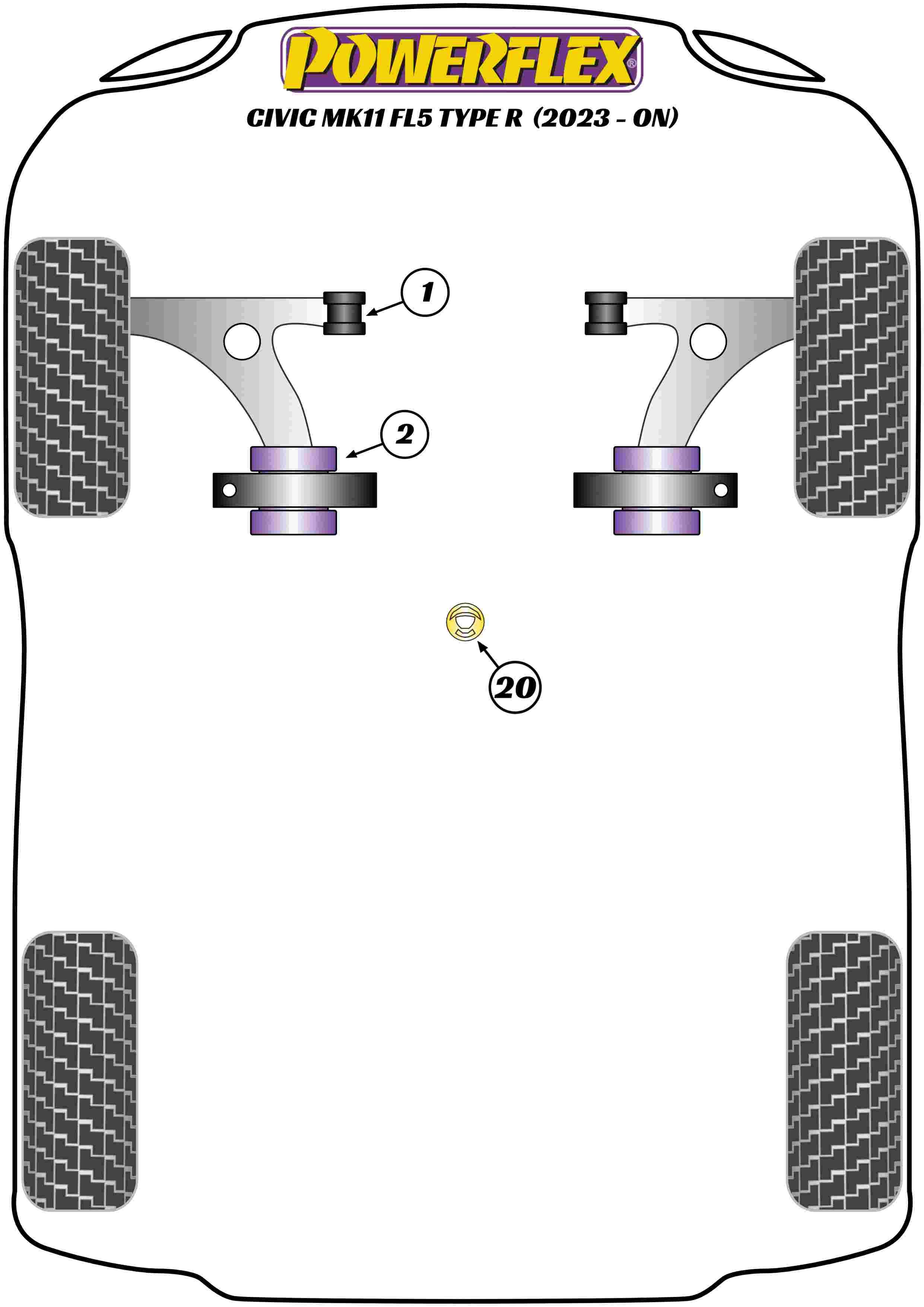 Lower Torque Mount Insert Civic Models, black