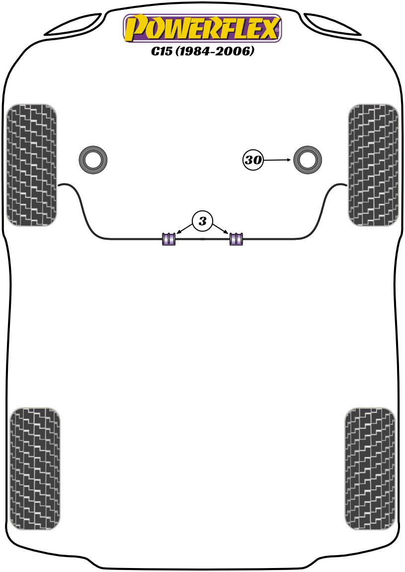 Anti Roll Bar Bush 23mm C15, 205 GTi, 309 inc GTI, heritage