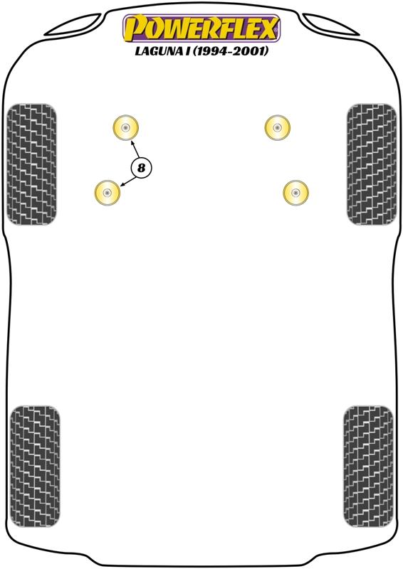 Montagebus voorste subframe Laguna I, straat