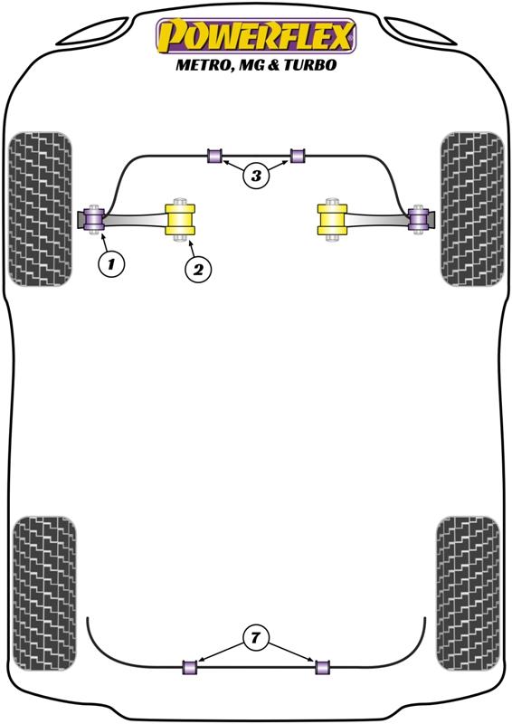 Achterste stabilisatorstangbus 14 mm MG Metro inc Turbo, straat