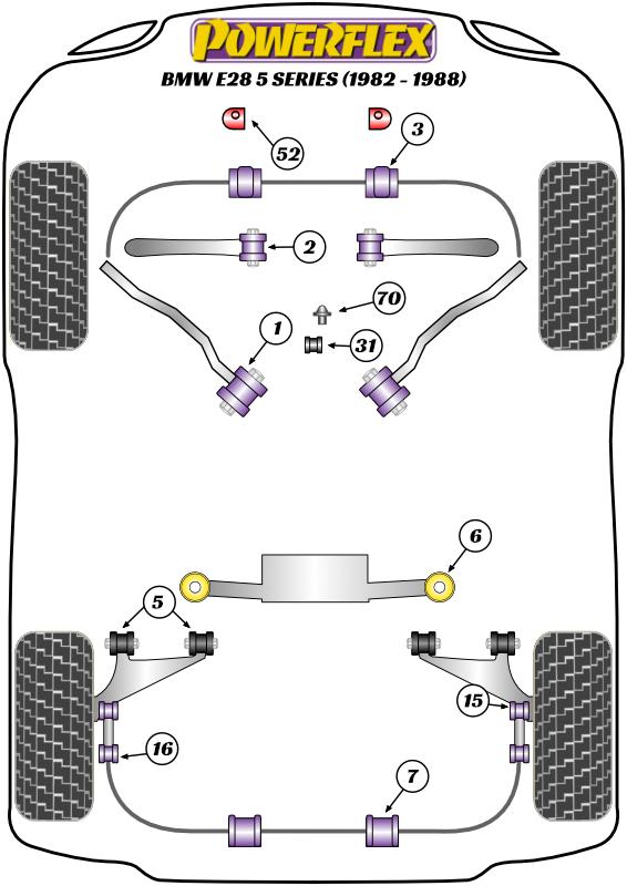 Front Upper Control Arm to Chassis Bush 5 Series, 6 Series, road