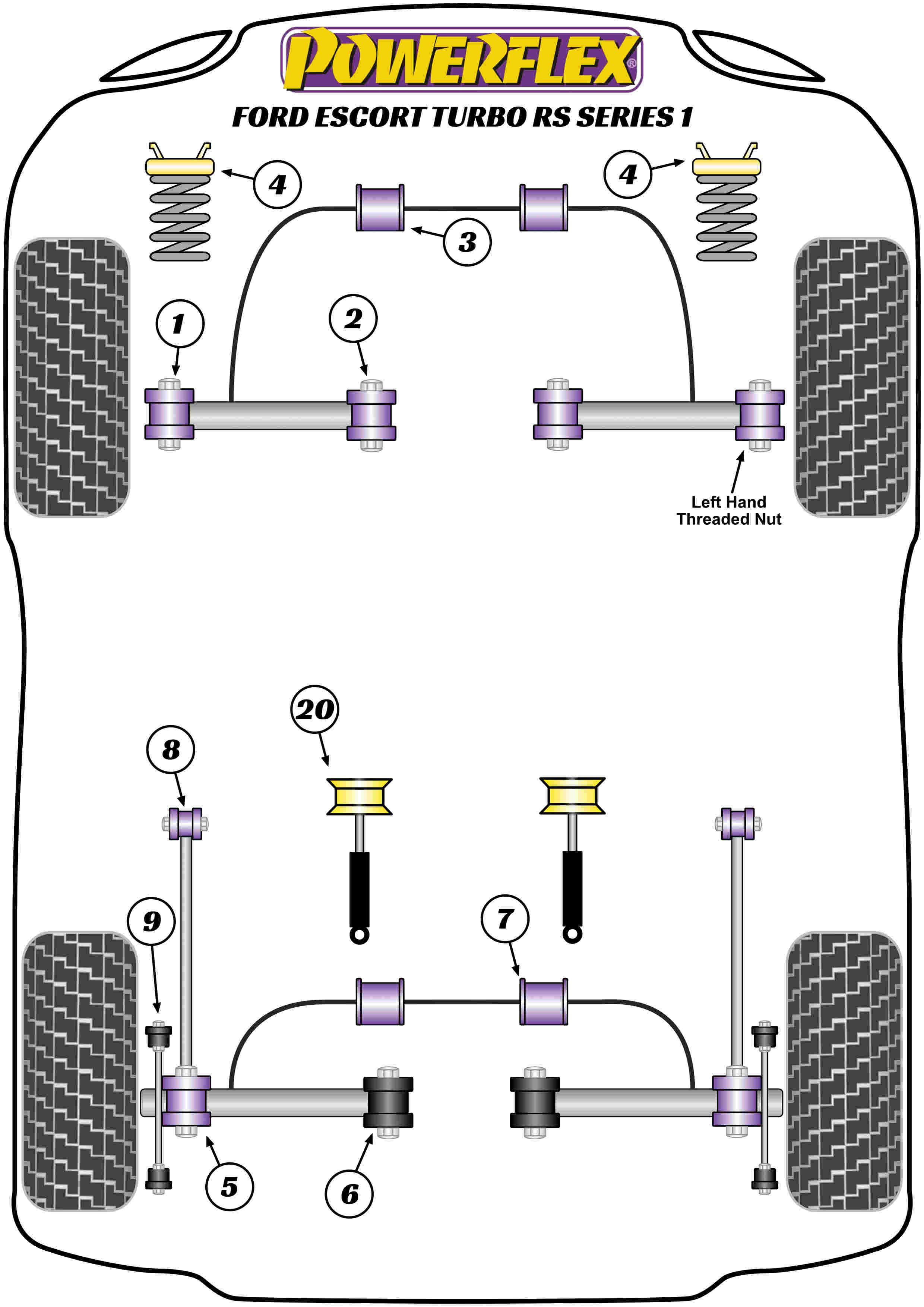 Achterste stabilisatorstangbus 12 mm Escort Models, Sierra Models, heritage