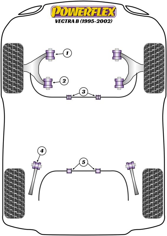 Montagebus stabilisatorstang voorzijde 18 mm Vectra B, black