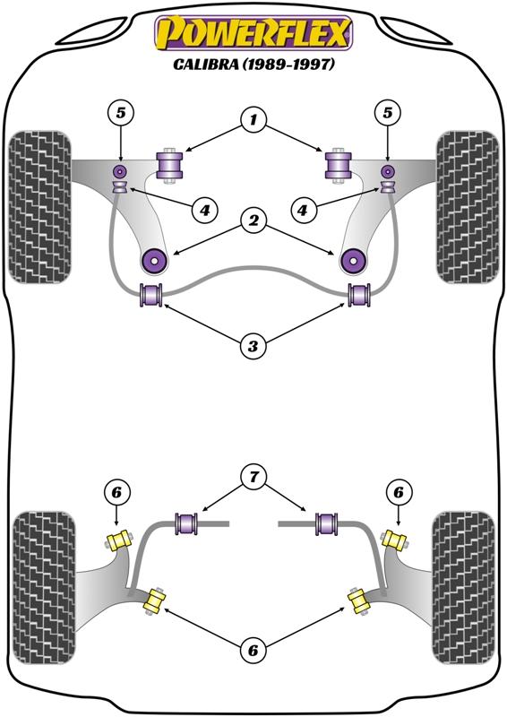 Bus stabilisatorstang achter (binnen) 14,5 mm Calibra 2wd, Cavalier GSi/Calibra 4WD, Vectra A, straat+black