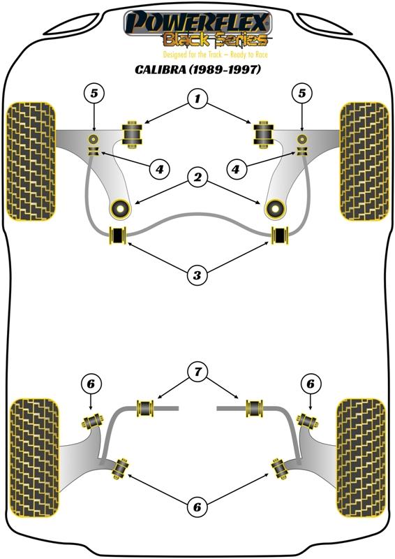 Bus stabilisatorstang achter (binnen) 14,5 mm Calibra 2wd, Cavalier GSi/Calibra 4WD, Vectra A, straat+black