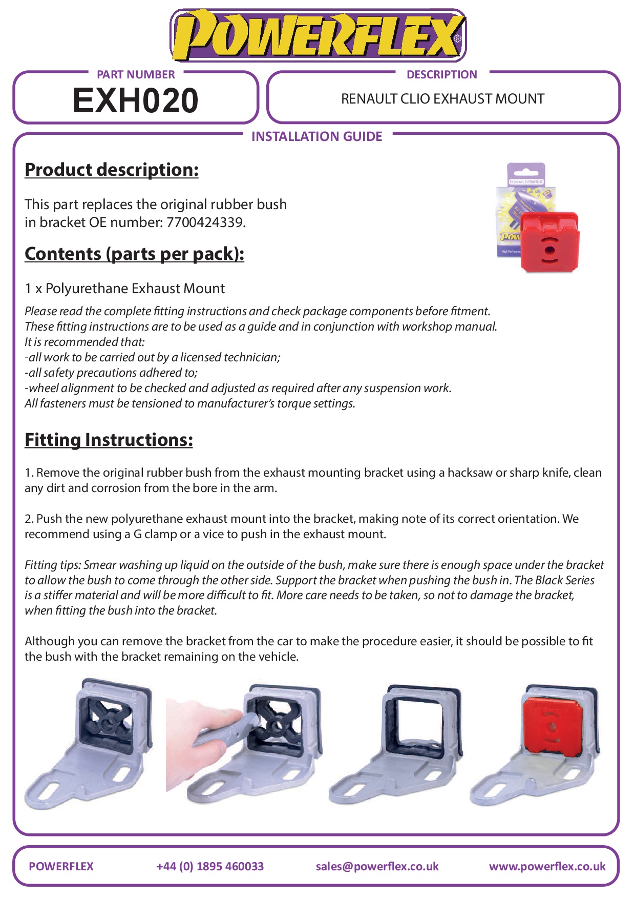 Renault Clio II (inc 172 & 182) Exhaust Mount EXHAUST MOUNTS, Clio Models, black