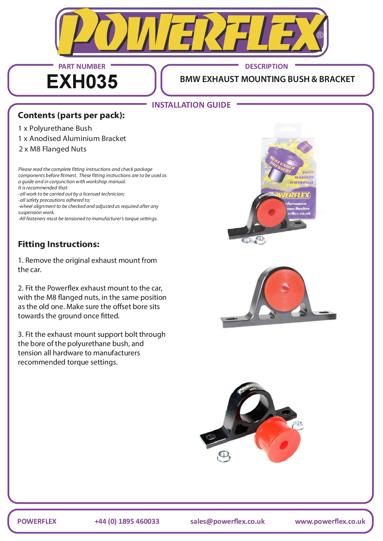 Exhaust Mounting Bush & Bracket 3 Series, black