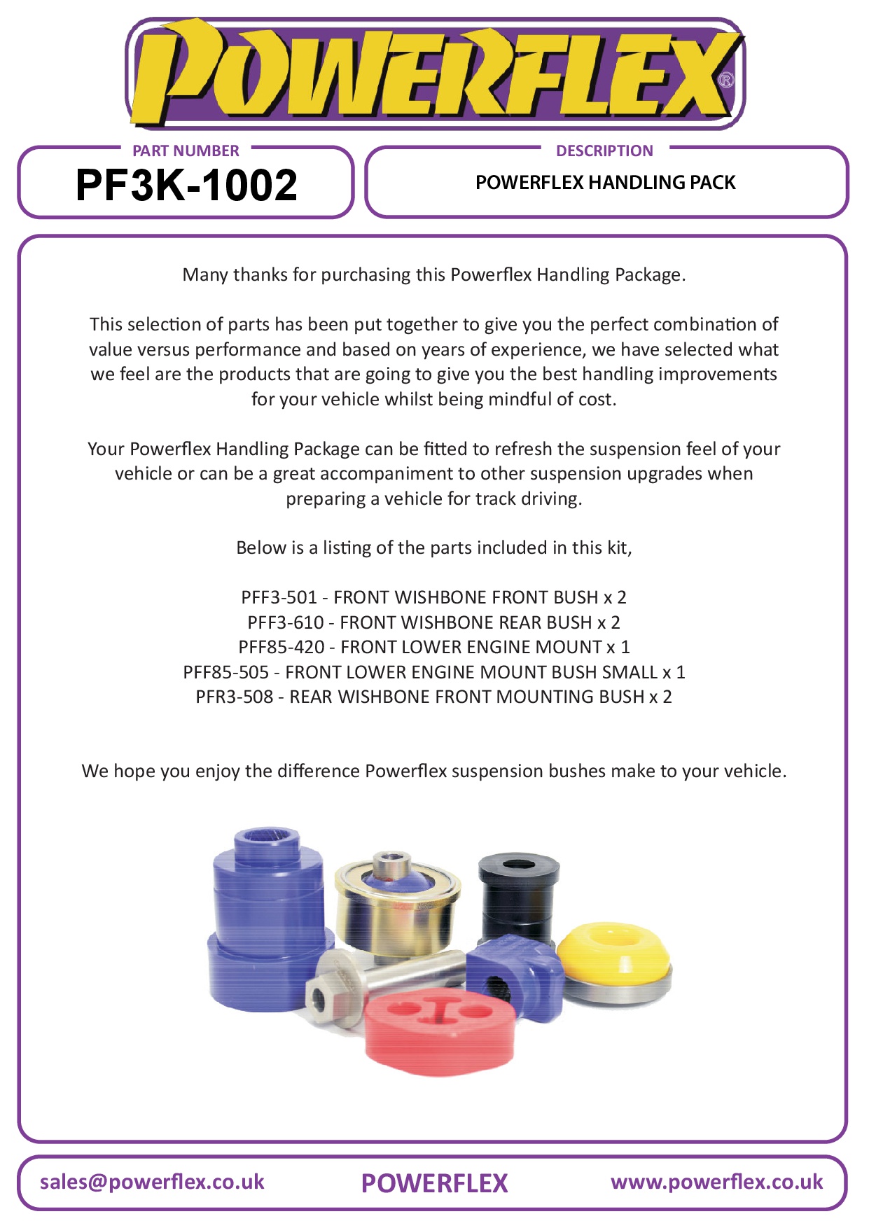 Powerflex Handling Pack (alleen benzine) A3 / S3 / RS3, TT Models, Handling Packs, Leon Models, Golf, straat