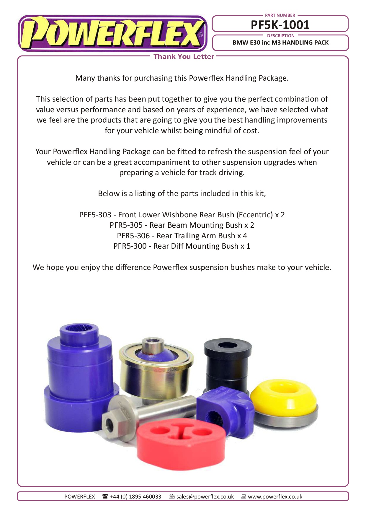 Powerflex Handling Pack 3 Series, Handling Packs, road