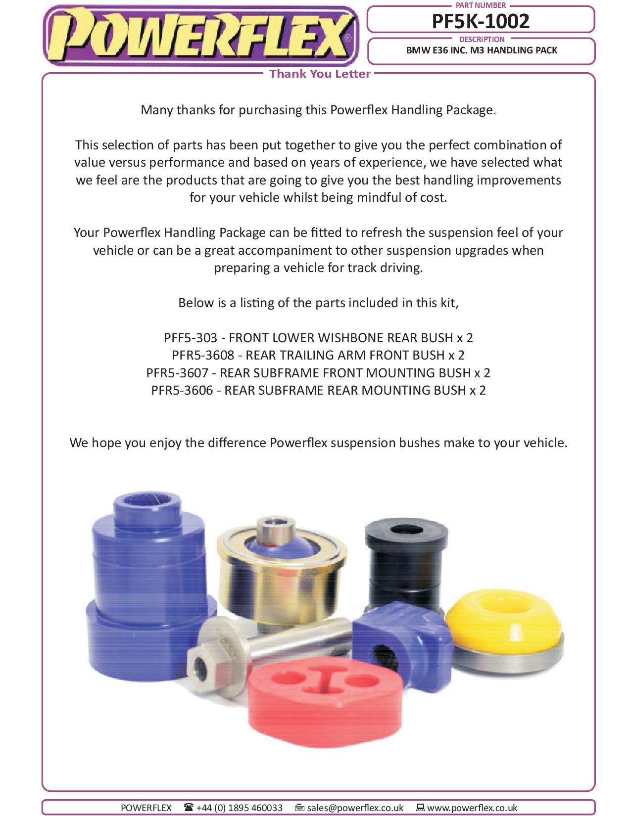 Powerflex Handling Pack 3 Series, Handling Packs, road