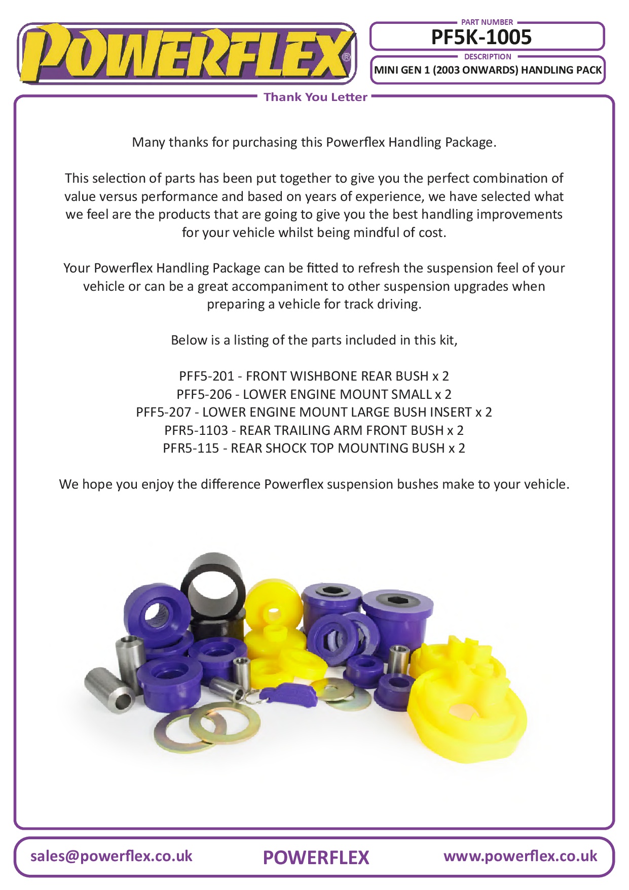 Mini Gen 2 Handling Packs, R55 Clubman Gen 1, R56/57 Gen 2, R58 Coupe, R59 Roadster, straat